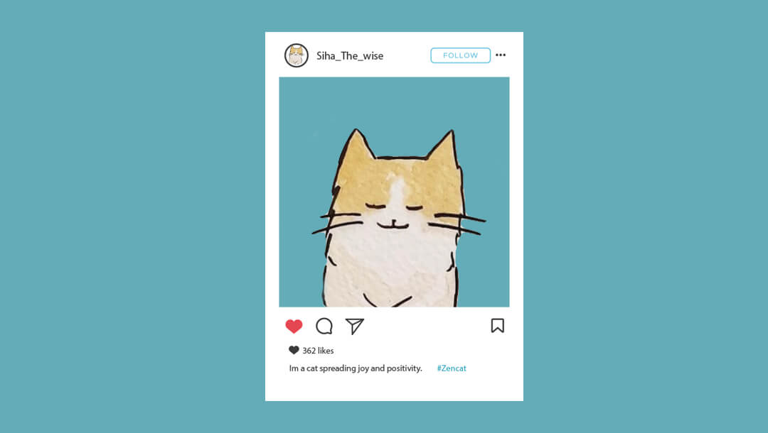 Drawing Instagram Cats That Speak Dhamma. #Mindfulchats With Siha